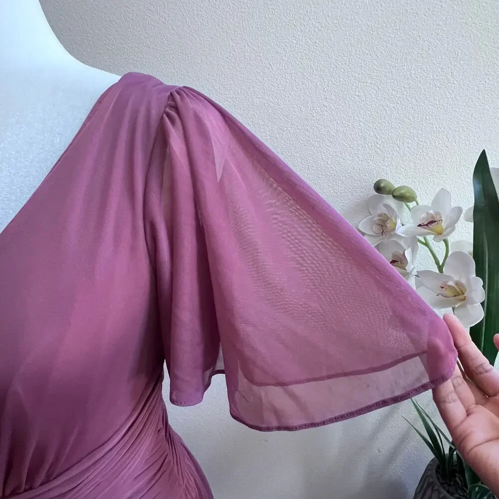 DB‎ Studio Celebrate Elegant V-Neck Flutter Sleeve Bridesmaid Maxi Dress 6 Prom